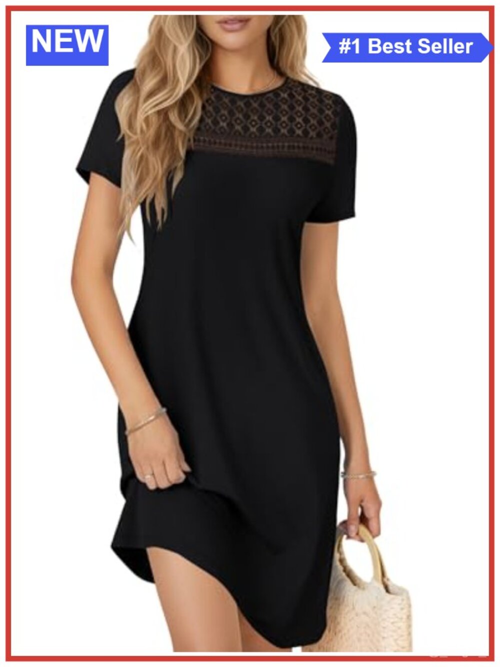 Women's Casual Shift Dress with Pockets